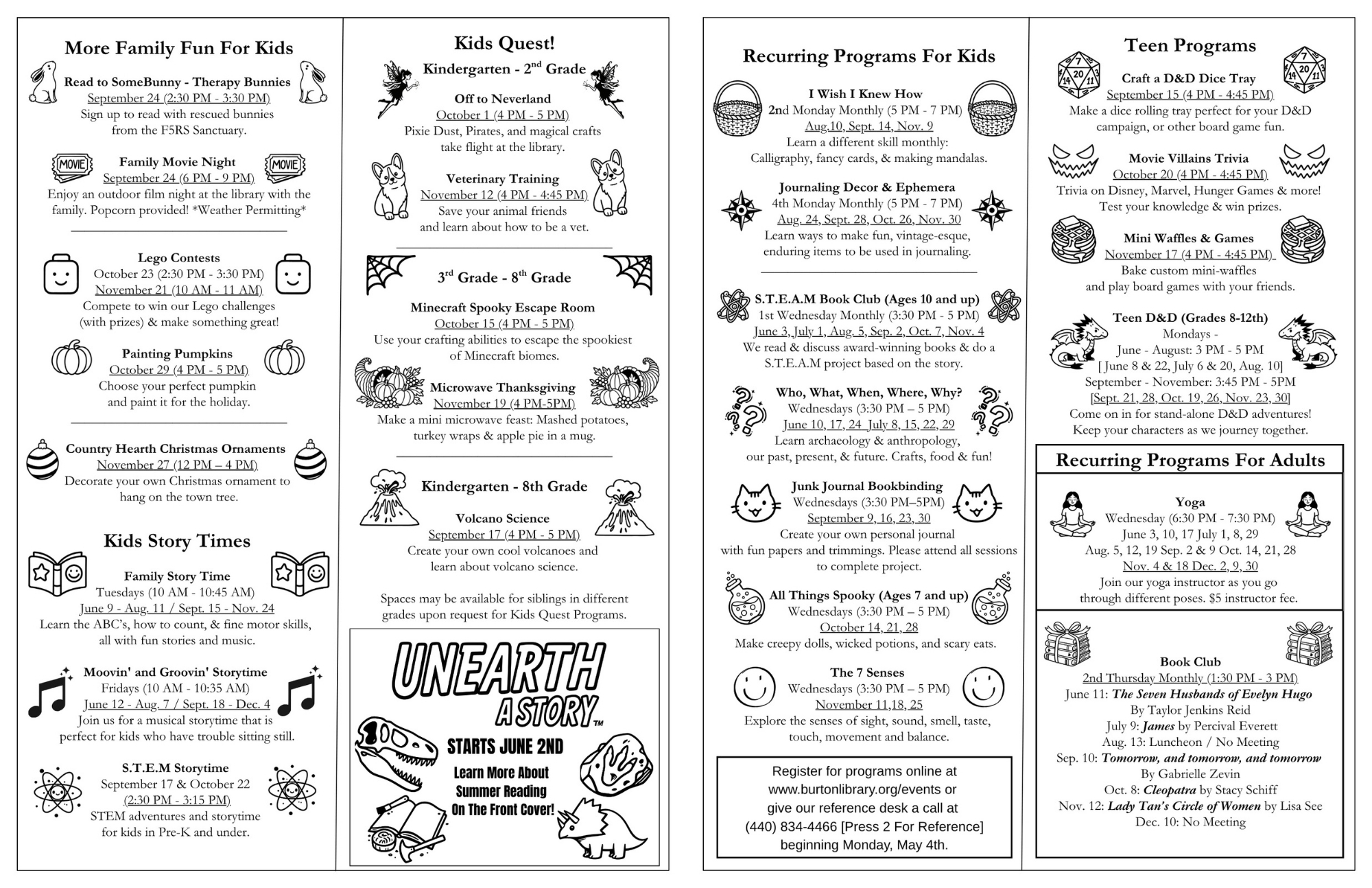 Third and fourth page spread of the Newsletter
