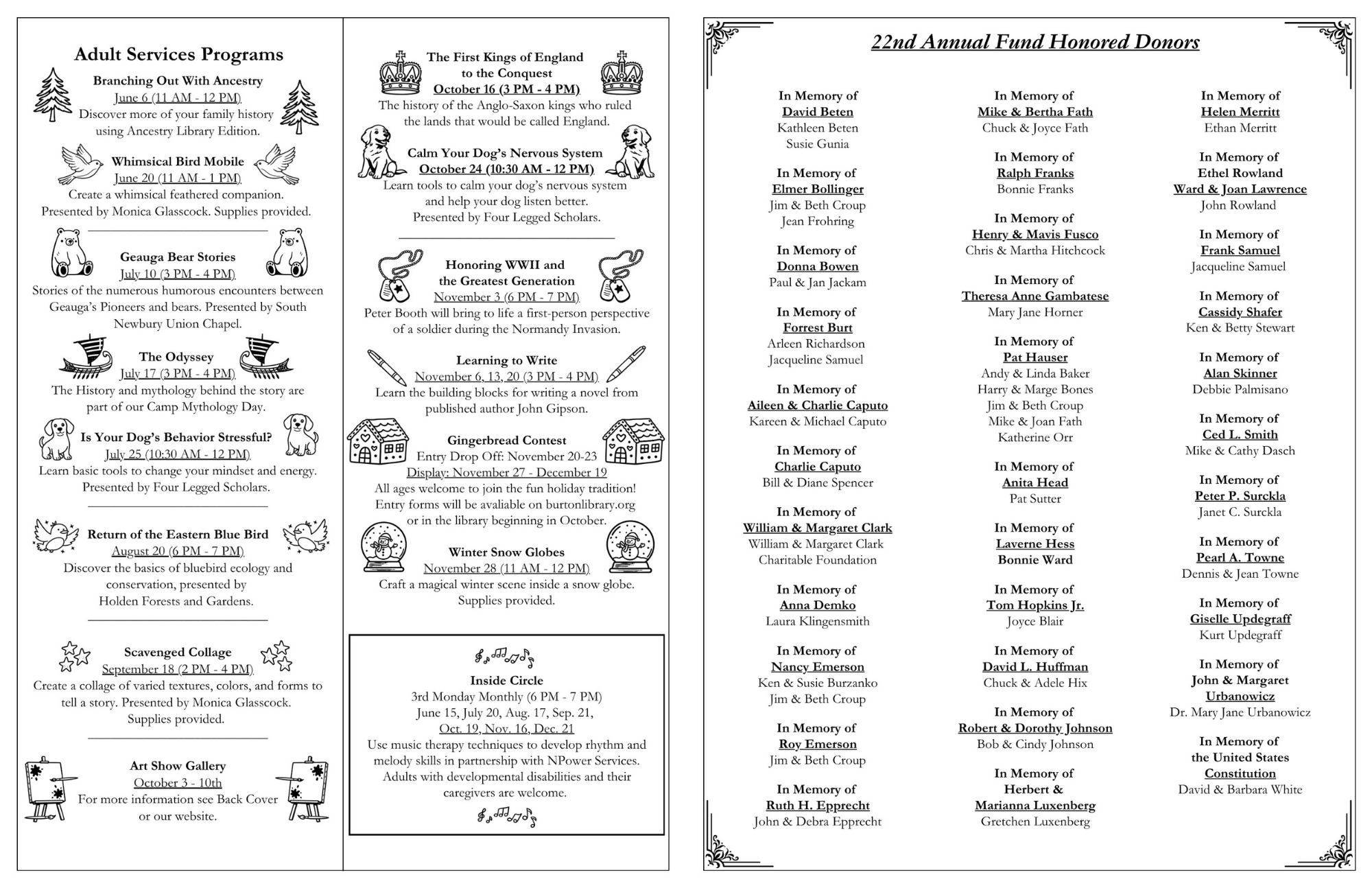 Fifth and sixth page spread of the Newsletter