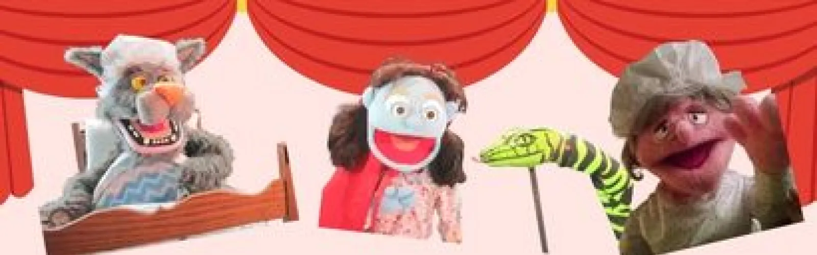 Four puppets from Little Red Riding Hood