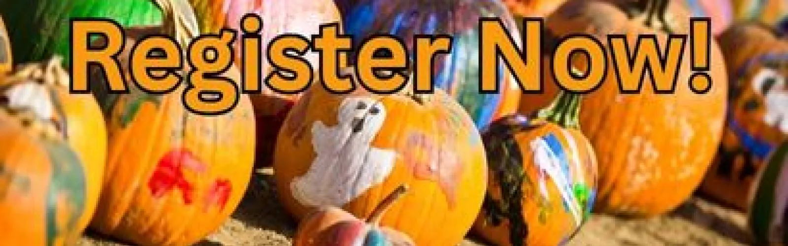 painted pumpkins says register now