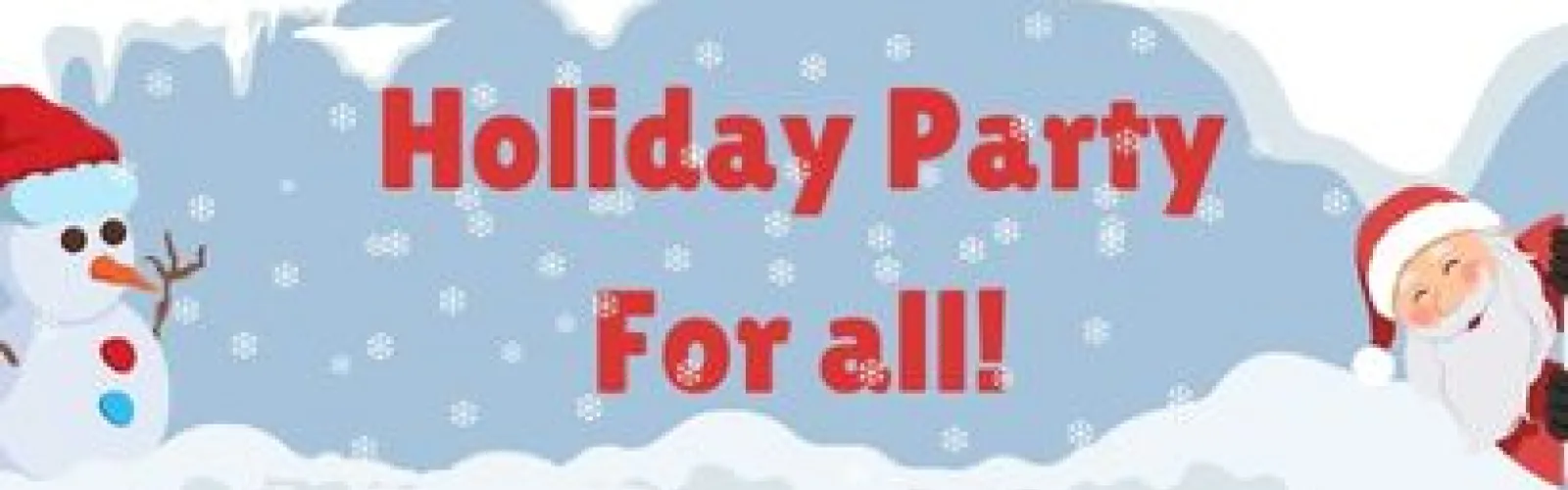 Snowman and Santa on blue snowy background