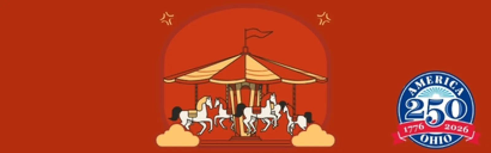 orange background with a crousel in the center