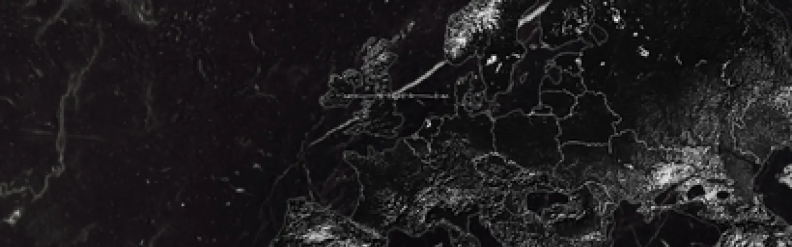 black marble with outline of europe in white