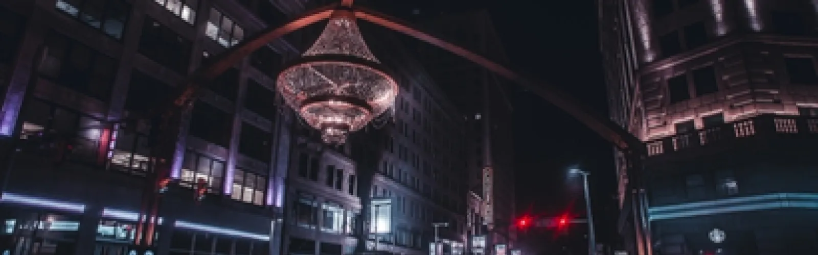 cleveland playhouse square at night