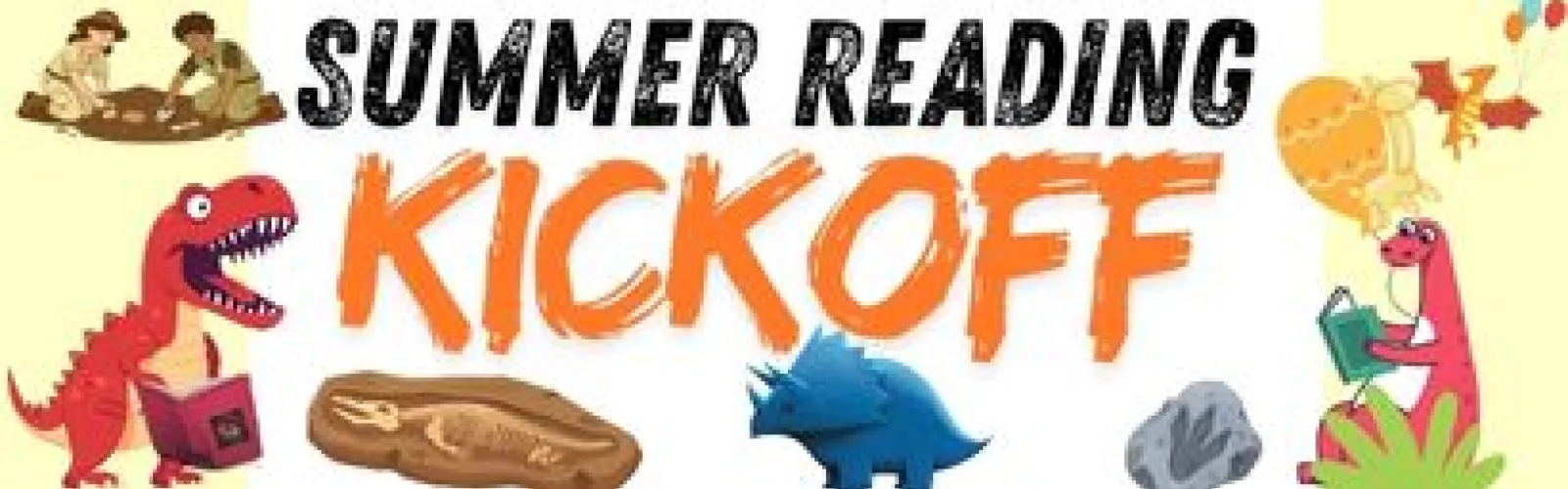 Dinosaurs and people digging for fossils